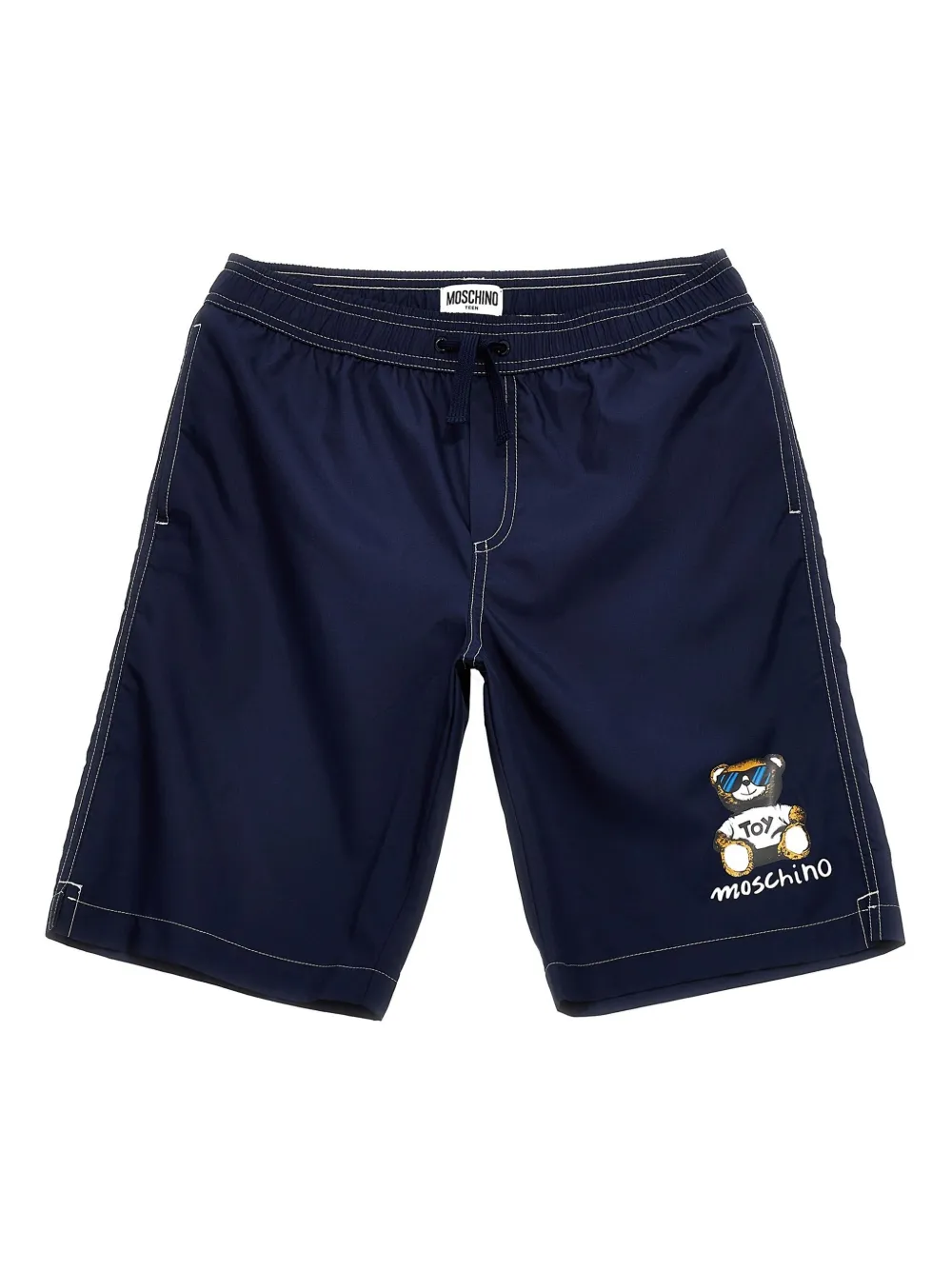 Moschino Kids テディベア トランクス水着 - ブルー Moschino Kids テディベア トランクス水着 - ブルー