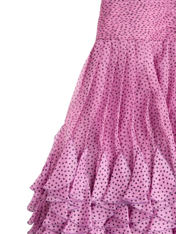Plusdepois-print chiffon dress
