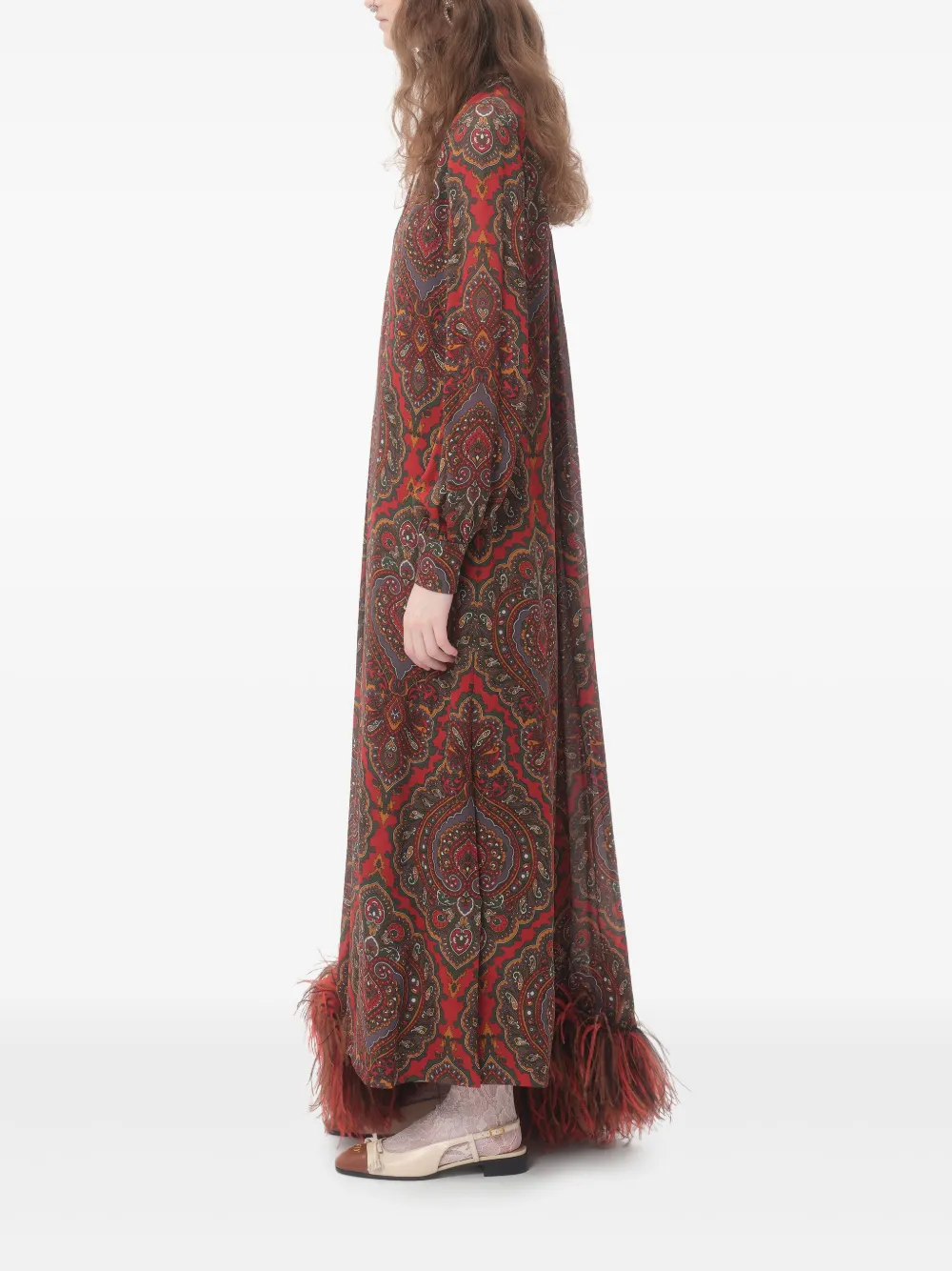 Valentino Garavani Midi-jurk met Voyage Imaginaire-print Rood