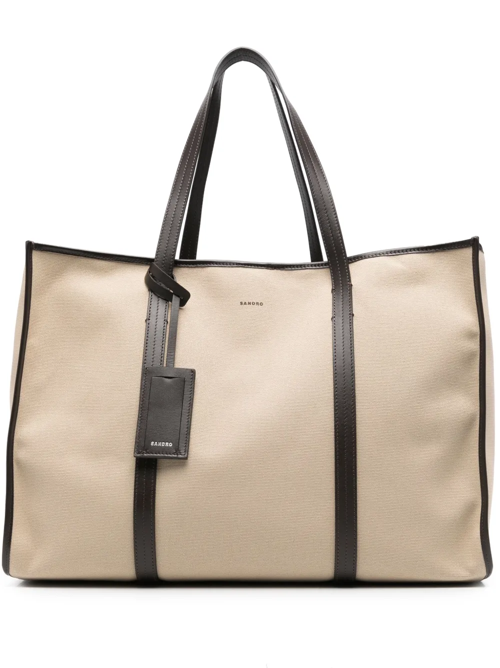 SANDRO canvas tote bag | Nude | Image 1