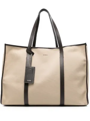SANDRO  トートバッグ Canvas tote bag white / beige For Women | Sandro Paris
