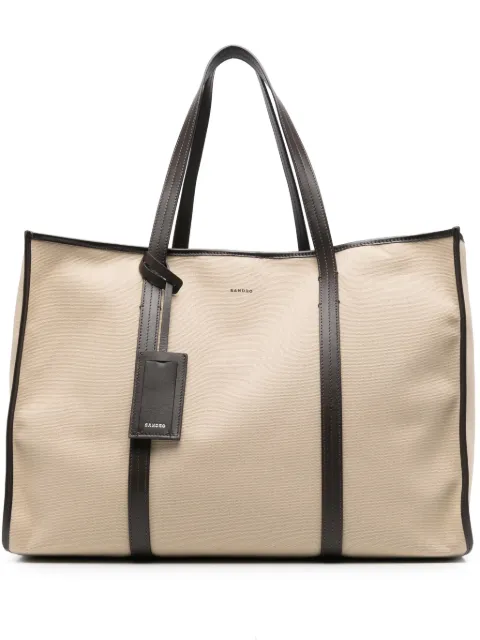 SANDRO canvas tote bag