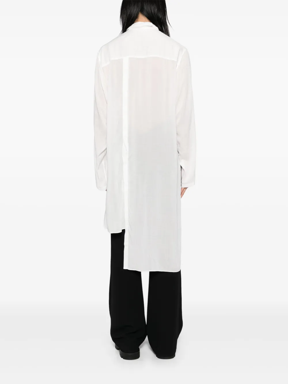 Yohji Yamamoto Semi-doorzichtig overhemd Wit