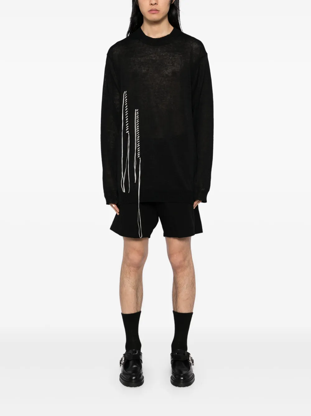 Yohji Yamamoto crew-neck jumper - Zwart