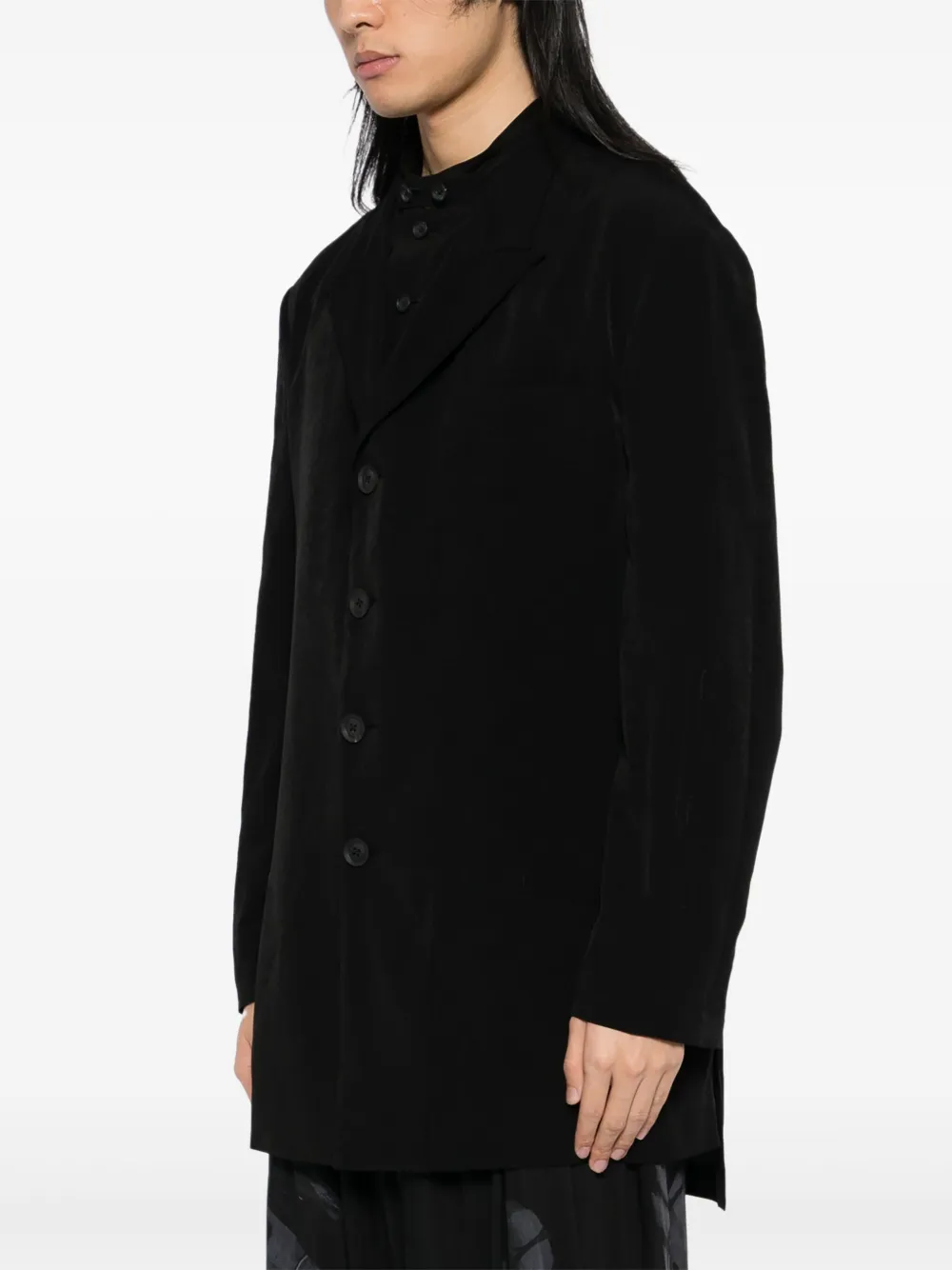 Yohji Yamamoto Blazer met enkele rij knopen Zwart
