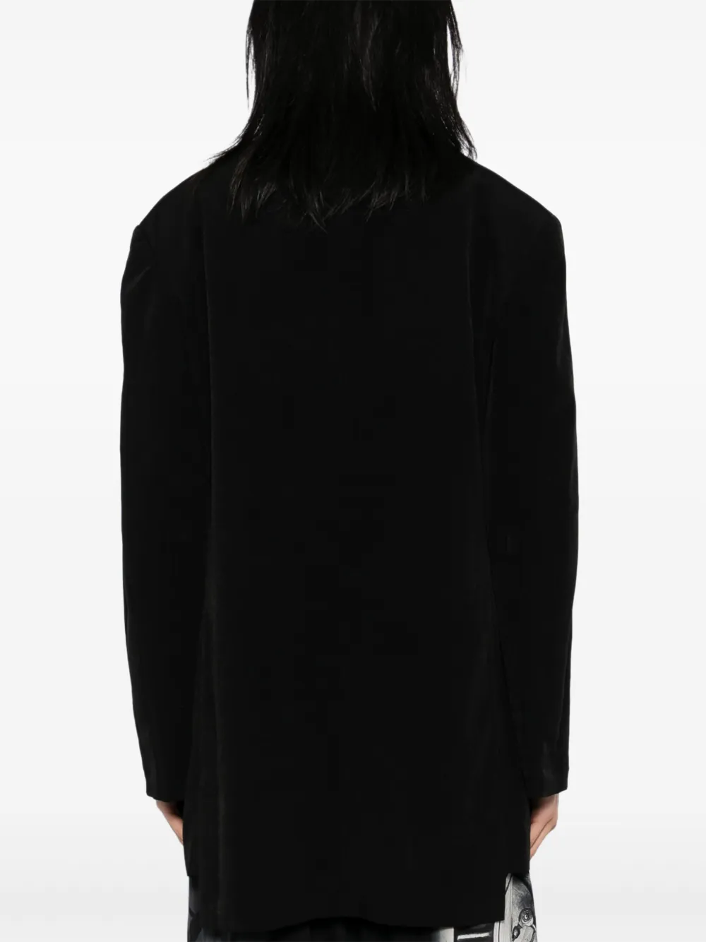 Yohji Yamamoto Blazer met enkele rij knopen Zwart