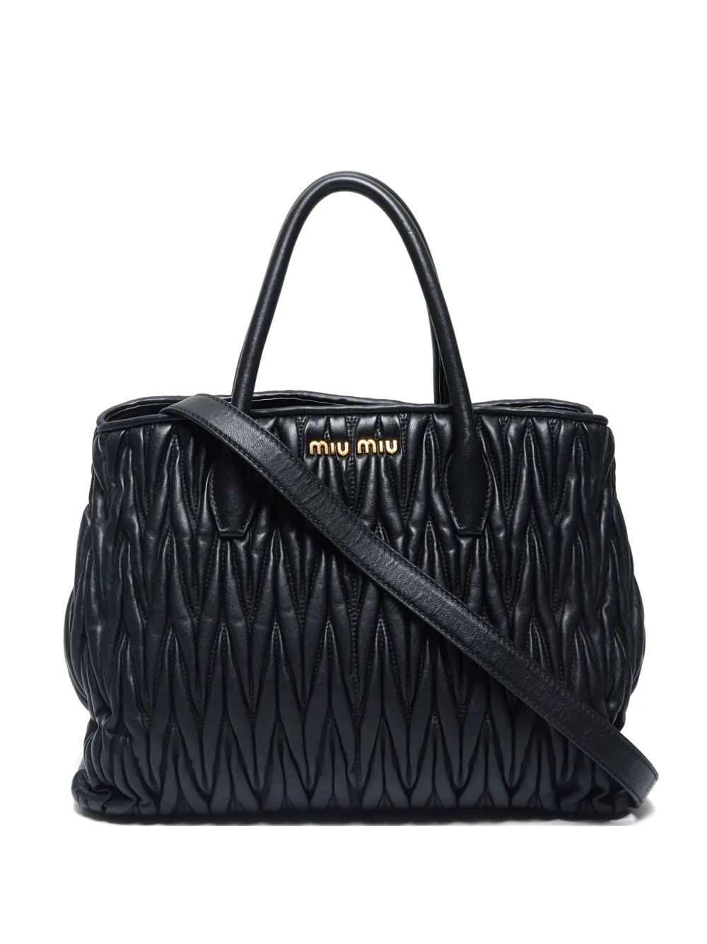 Miu Miu Pre-Owned matelassé two-way handbag | Black | Image 1