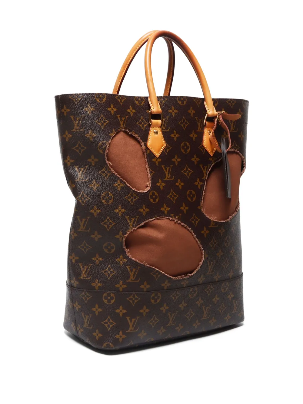 Pre-owned Louis Vuitton X Comme Des Garçons 2000s Bag With Holes Tote Bag In Brown