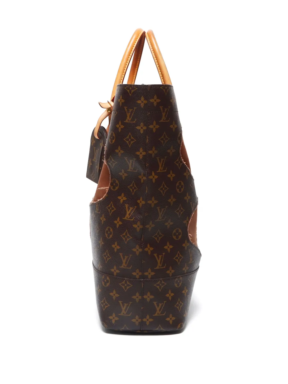 Pre-owned Louis Vuitton X Comme Des Garçons 2000s Bag With Holes Tote Bag In Brown