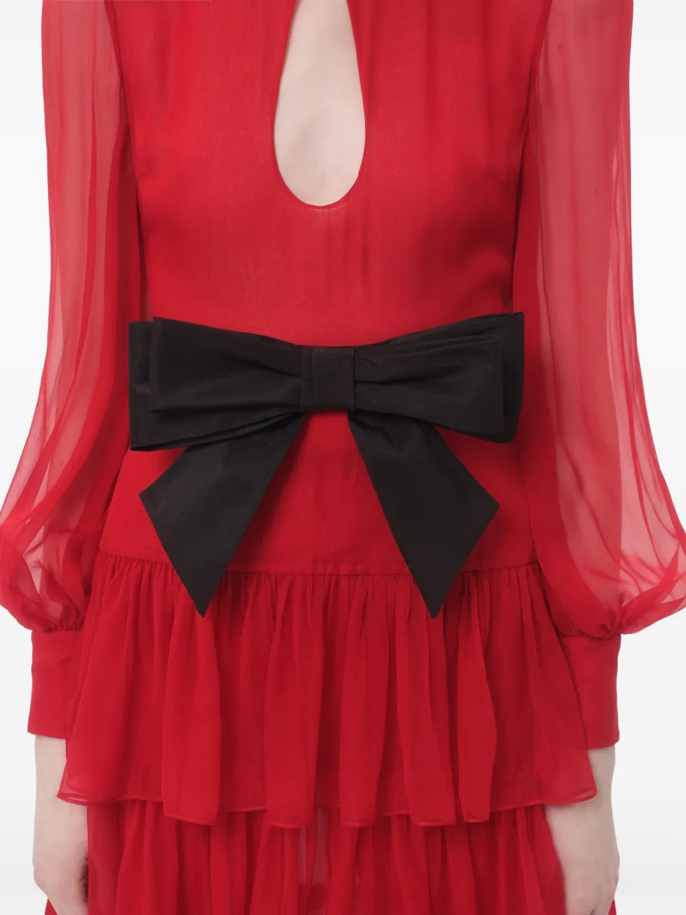Valentino Garavani Chiffon maxi-jurk Rood