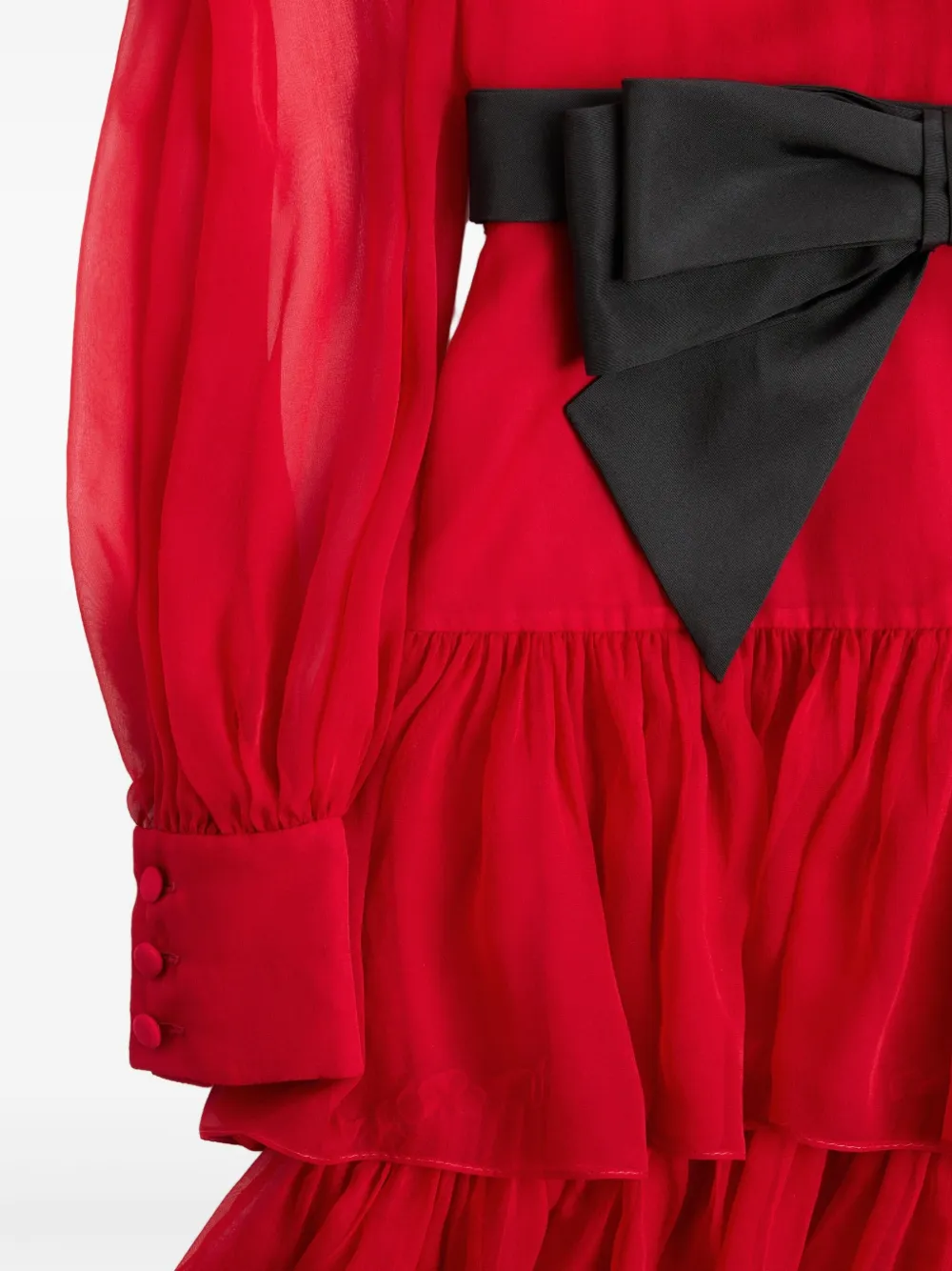 Valentino Garavani Chiffon maxi-jurk Rood