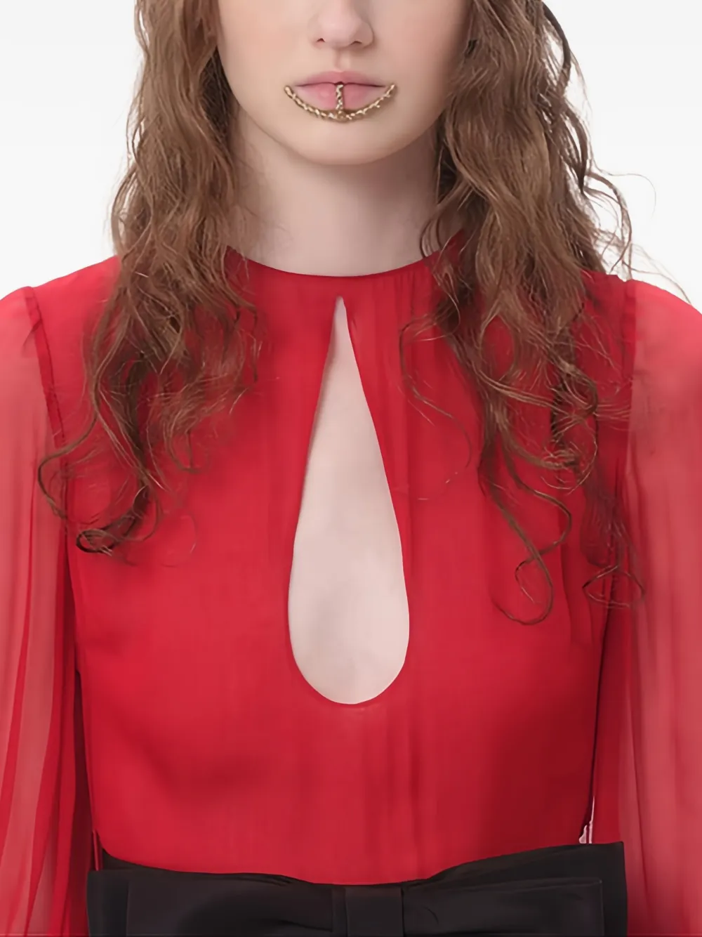 Valentino Garavani Ruffled Chiffon Maxi Dress | Red | FARFETCH