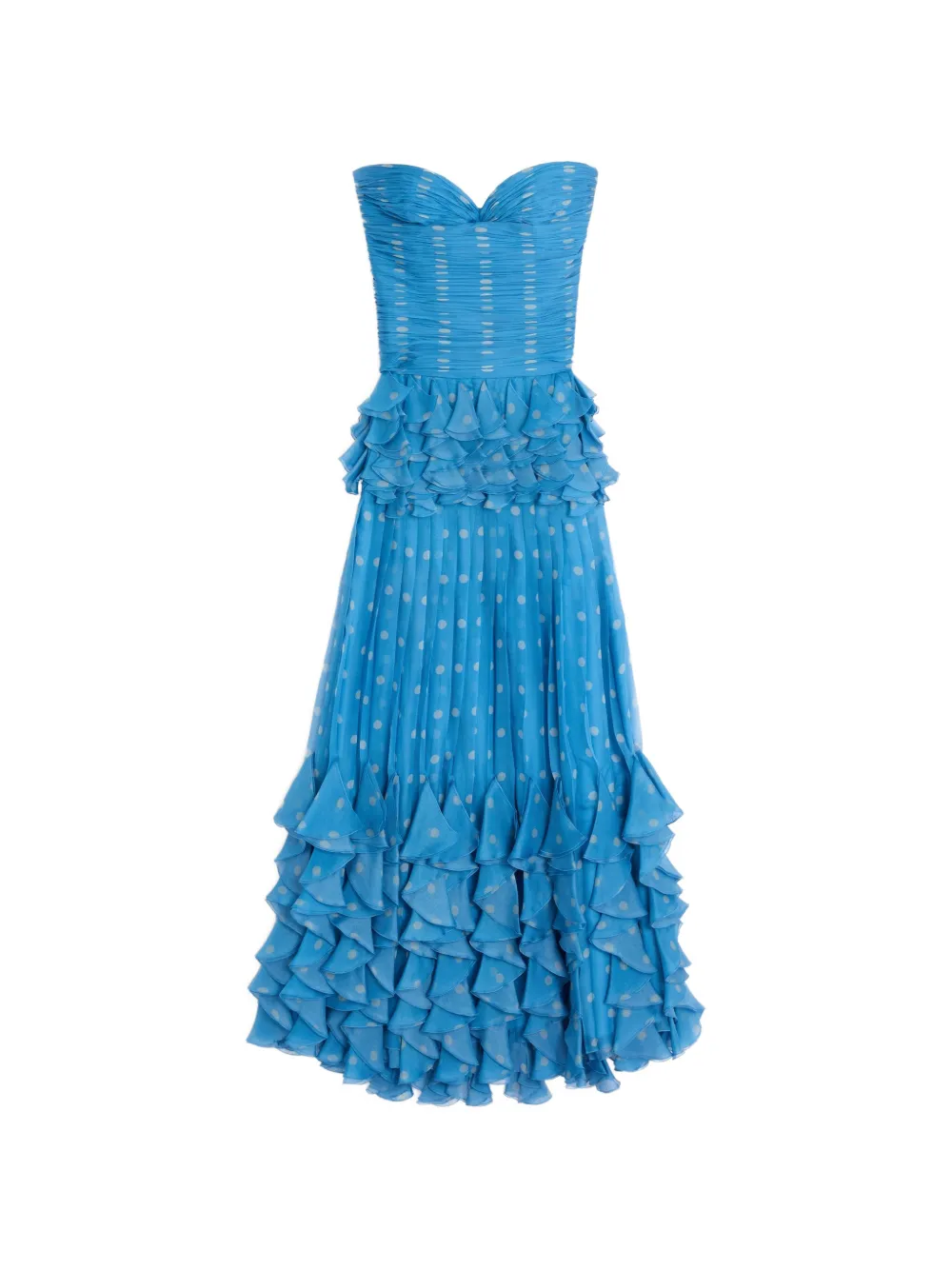Valentino Garavani Pludepois-print strapless evening maxi dress - Blue