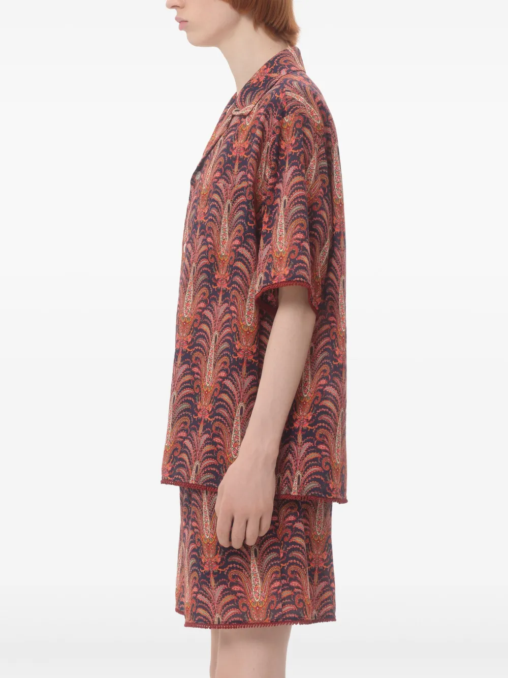 Valentino Garavani Bowlingshirt met Voyage Imaginaire-print Rood