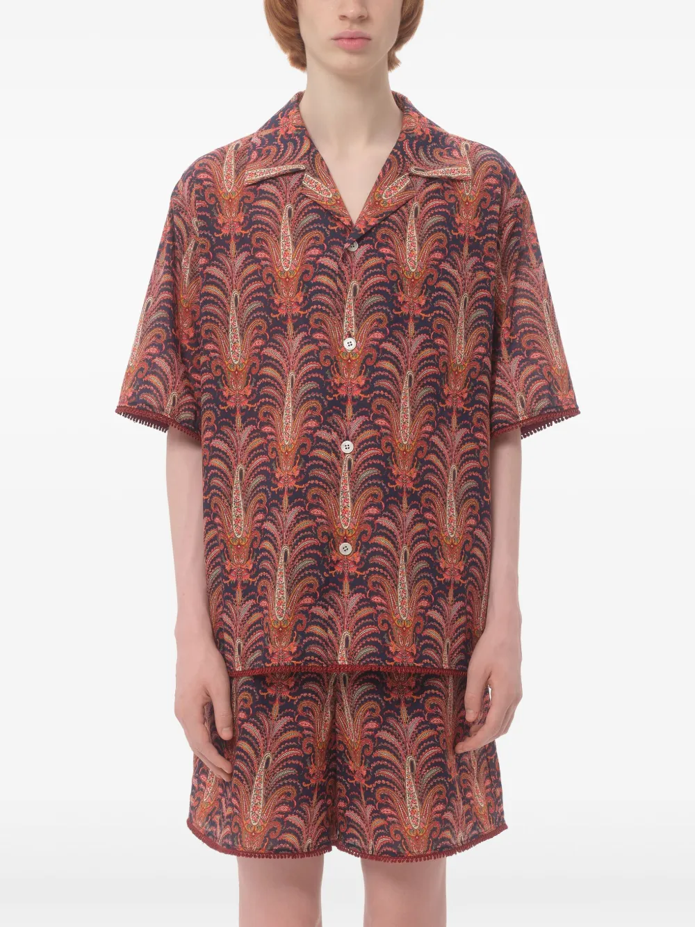 Valentino Garavani Bowlingshirt met Voyage Imaginaire-print Rood