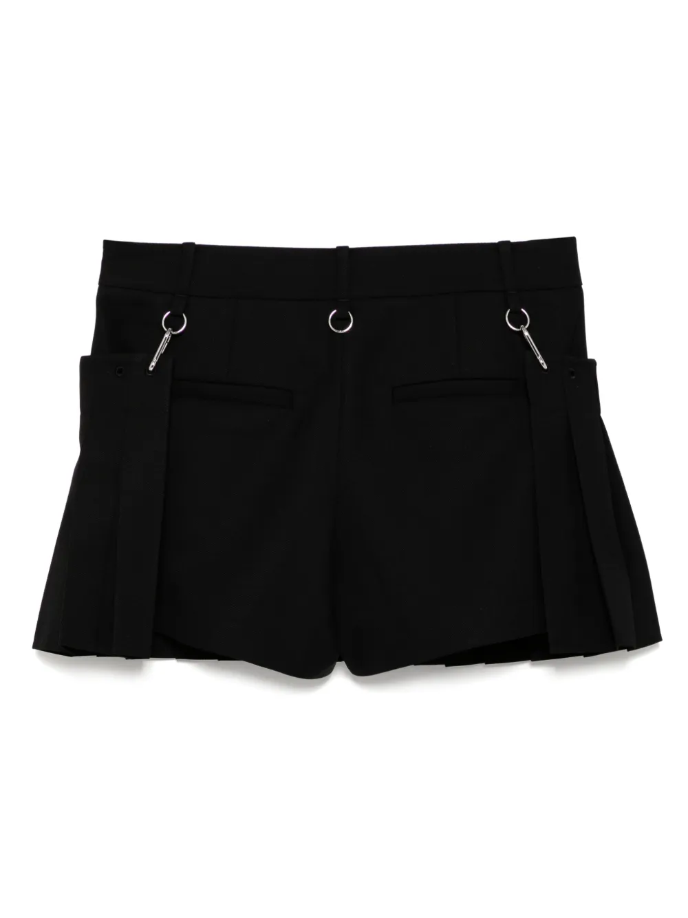 Tibi Grain De Poudre Convertible pleated shorts - Zwart