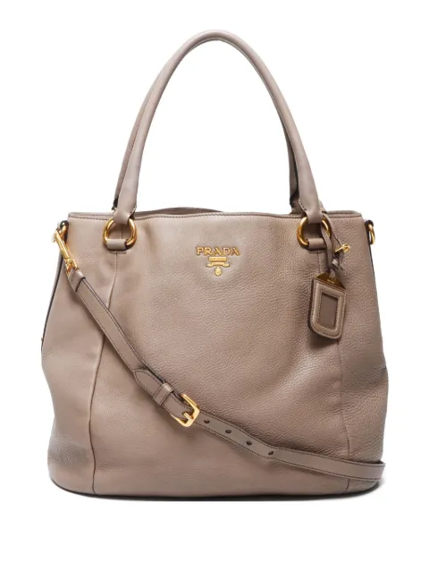 Prada Pre-Owned bolsa de mano con placa del logo 2000