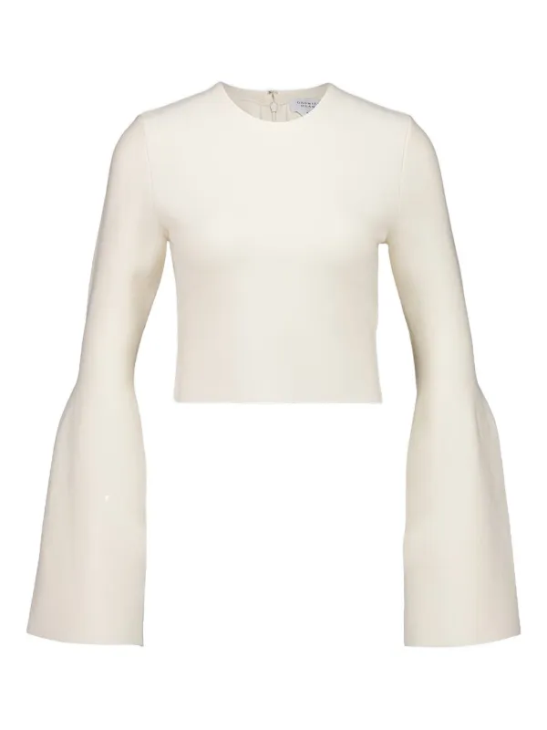 Gabriela Hearst Talos Flared-sleeve Knit Top in Neutrals