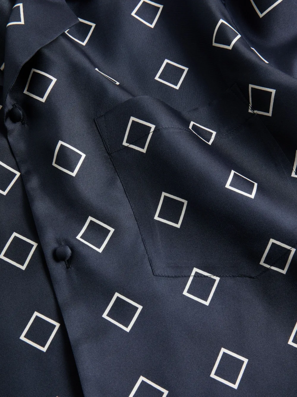 Valentino Garavani Zijden bowlingshirt met print Blauw