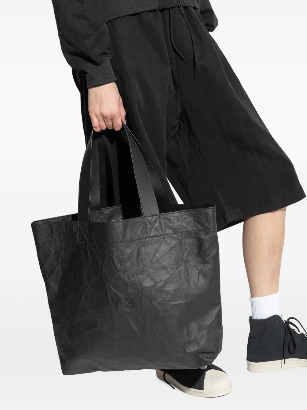 Y-3 Shopper met logoprint - Zwart