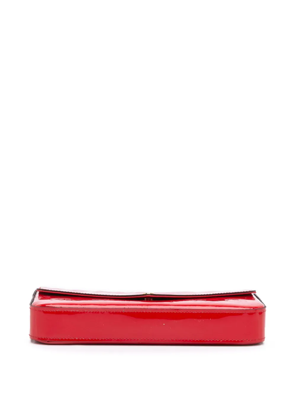 Pre-owned Louis Vuitton 2015 Monogram Vernis Pochette Felicie Crossbody Bag In Red