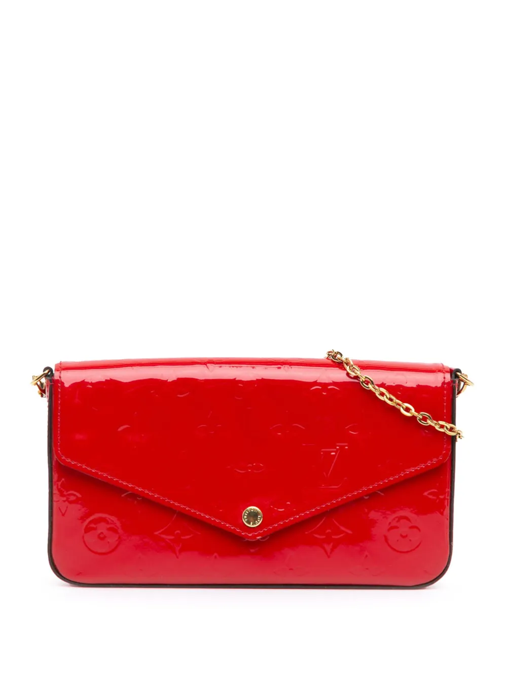 Louis Vuitton Pre-Owned 2015 モノグラム ヴェルニ ポシェット フェリーチェ ショルダーバッグ - レッド Louis Vuitton Pre-Owned 2015 モノグラム ヴェルニ ポシェット フェリーチェ ショルダーバッグ - レッド