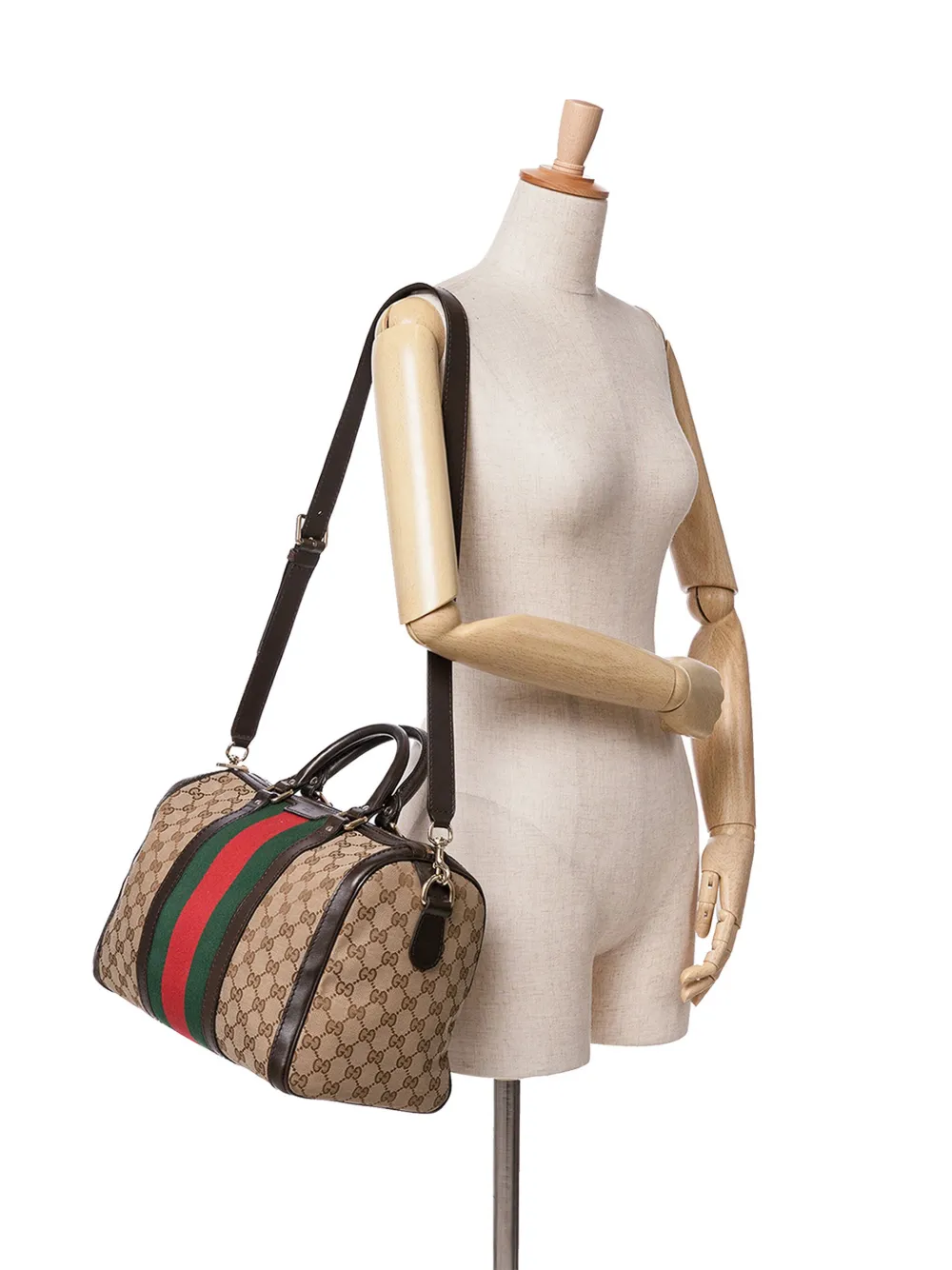 Gucci Pre-Owned 2016-2024 GG Canvas Web boekentas - Bruin