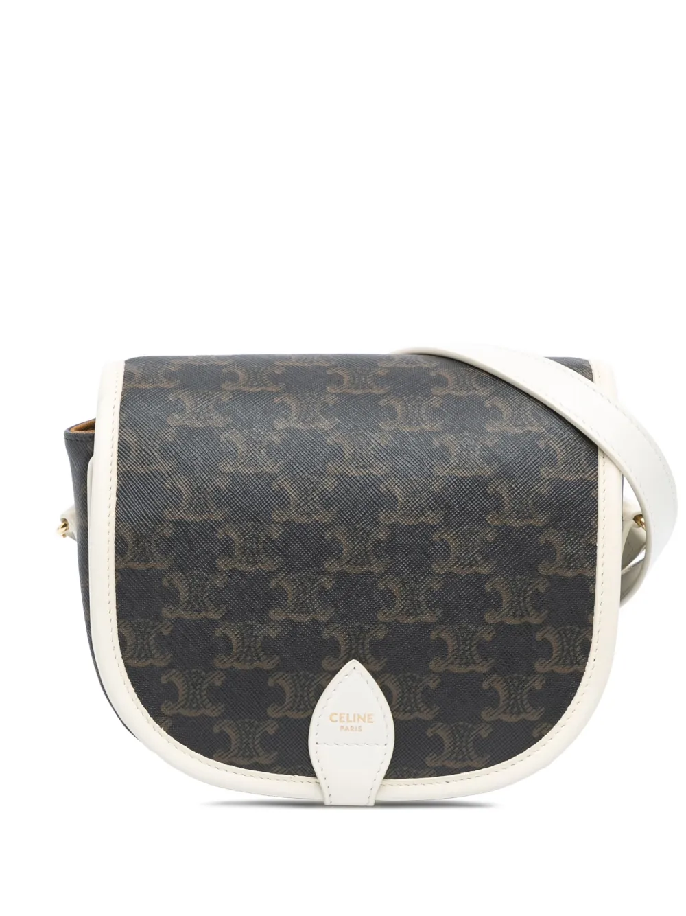 Céline Pre-Owned 2020 ミディアム トリオンフ コーテッドキャンバス フォルコ ショルダーバッグ - ブラウン Céline Pre-Owned 2020 ミディアム トリオンフ コーテッドキャンバス フォルコ ショルダーバッグ - ブラウン