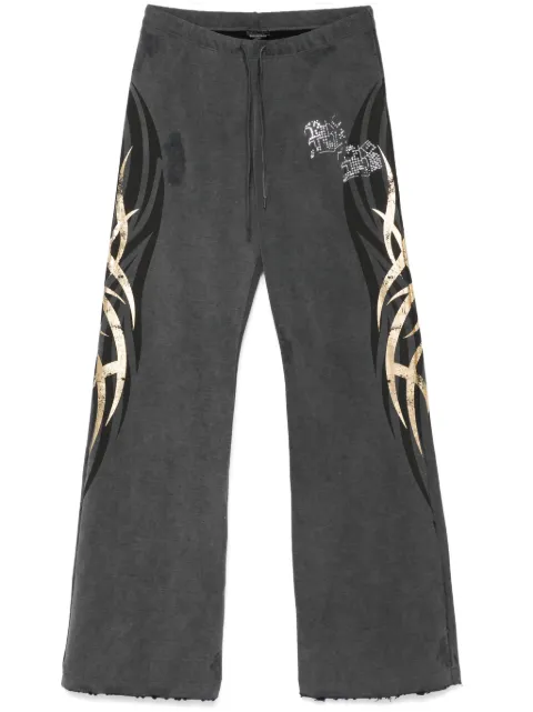 Balenciaga rhinestone-logo track pants