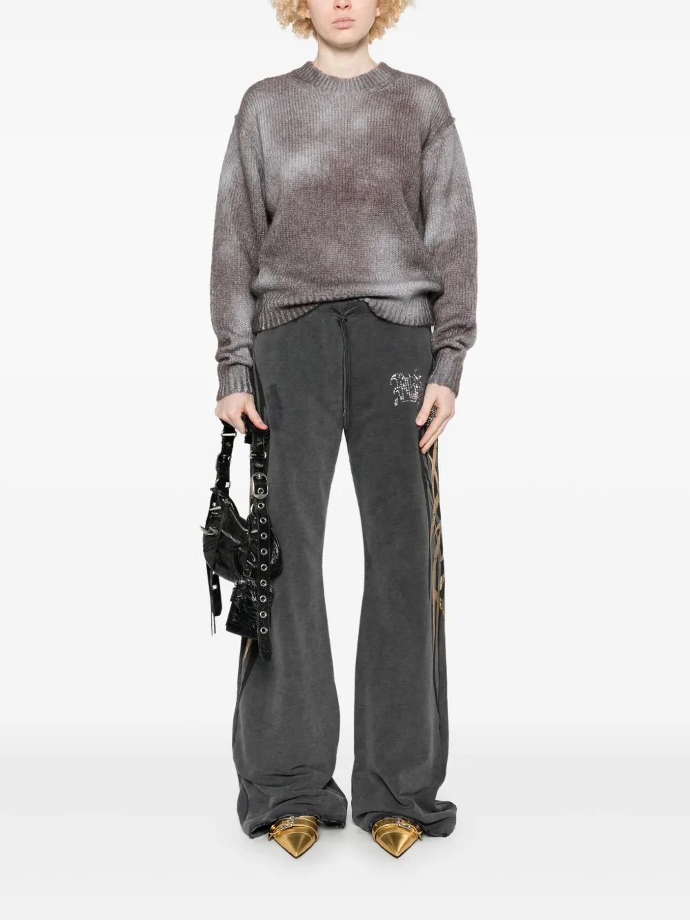 Balenciaga Trainingsbroek met logo van stras Grijs