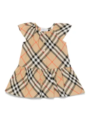 Burberry Kids チェック ポプリンワンピース | ニュートラル | FARFETCH JP