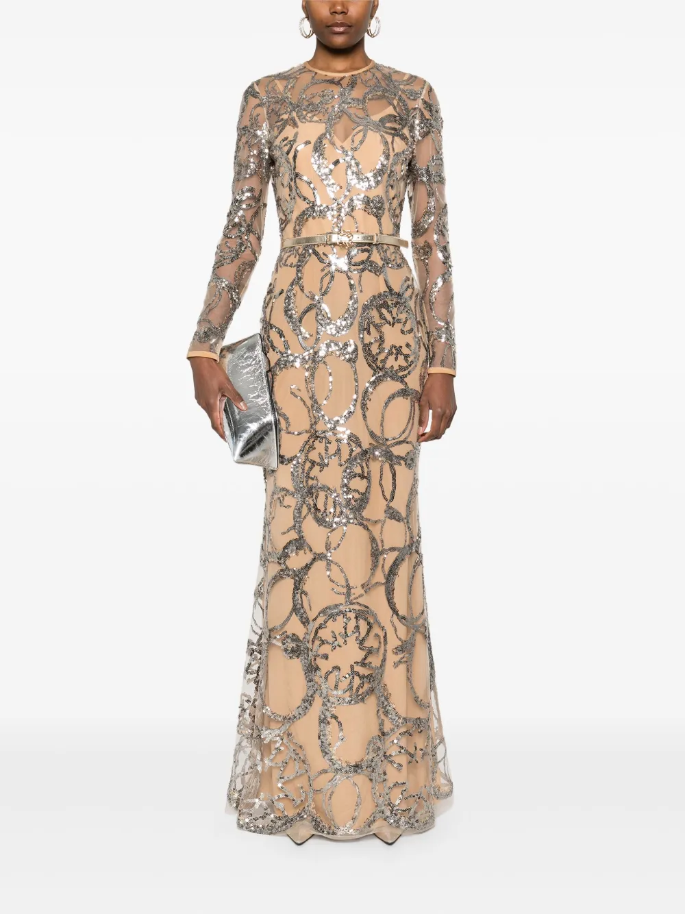 Elie Saab Tulen maxi-jurk - Beige