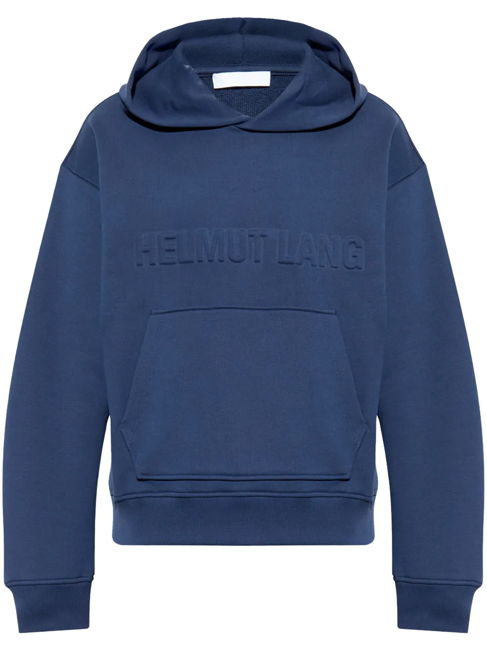 Helmut Lang logo-embossed hoodie Blauw