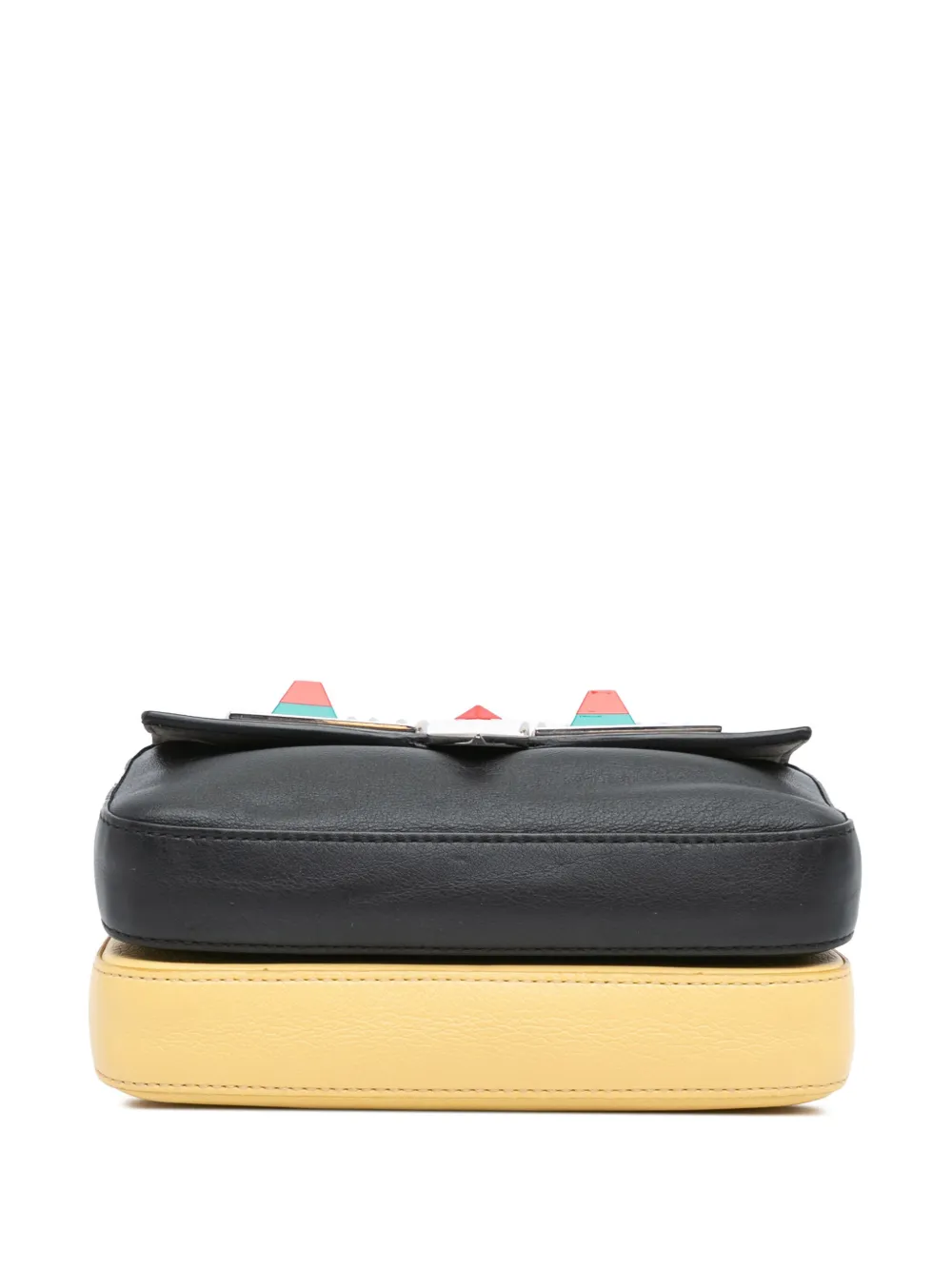 Pre-owned Fendi 2010-2024 Micro Hypnoteyes Double Baguette Satchel In Black