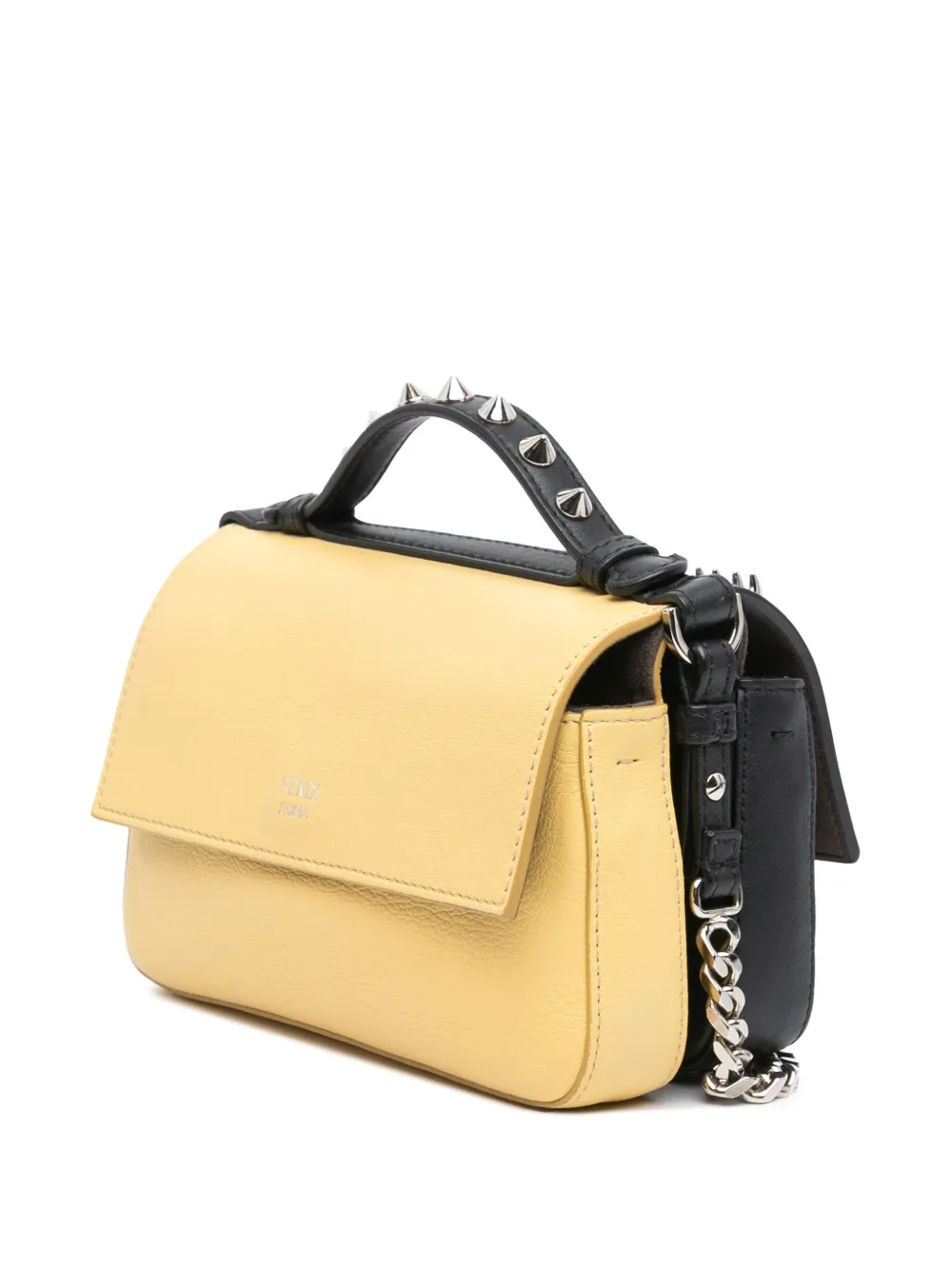 Pre-owned Fendi 2010-2024 Micro Hypnoteyes Double Baguette Satchel In Black