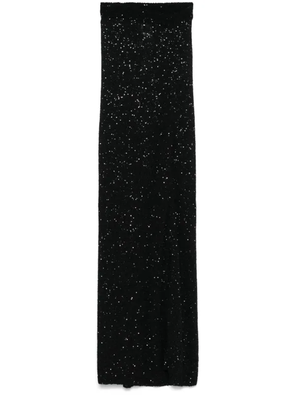 Balenciaga Sequinned Midi Skirt in Black