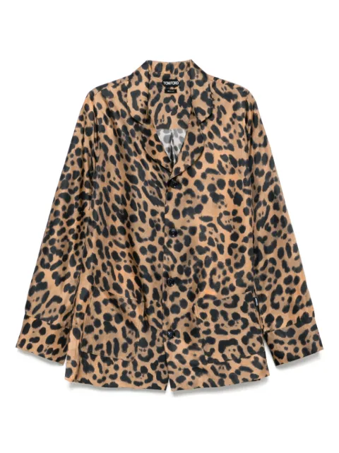 TOM FORD camisa con estampado de leopardo
