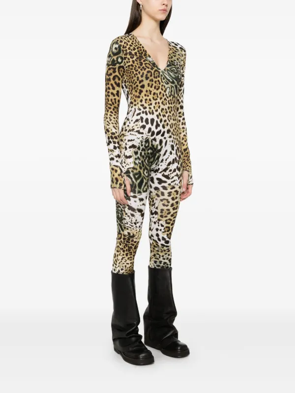 Roberto Cavalli leopard-print Playsuit Yellow FARFETCH PH - Main Image