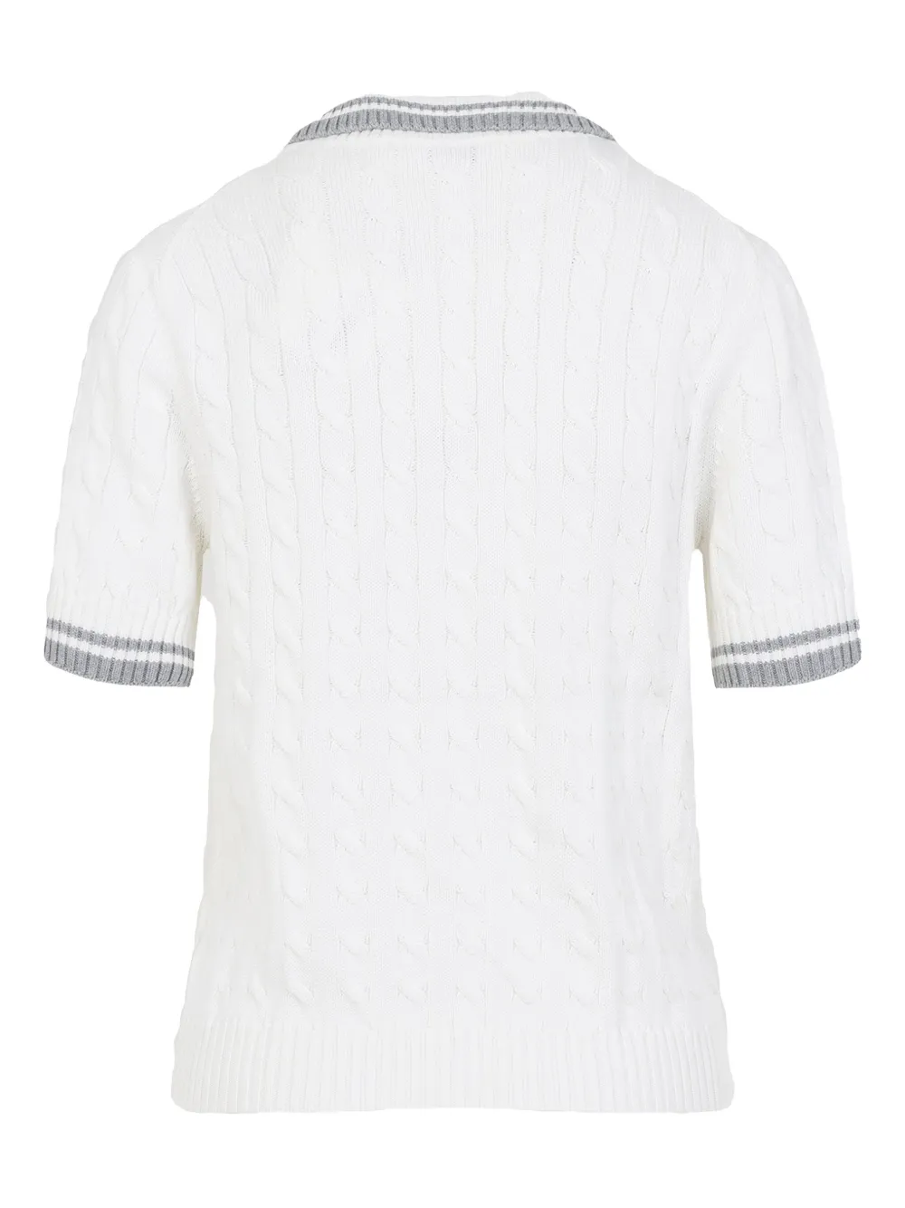 Brunello Cucinelli cable-knit polo top - Wit