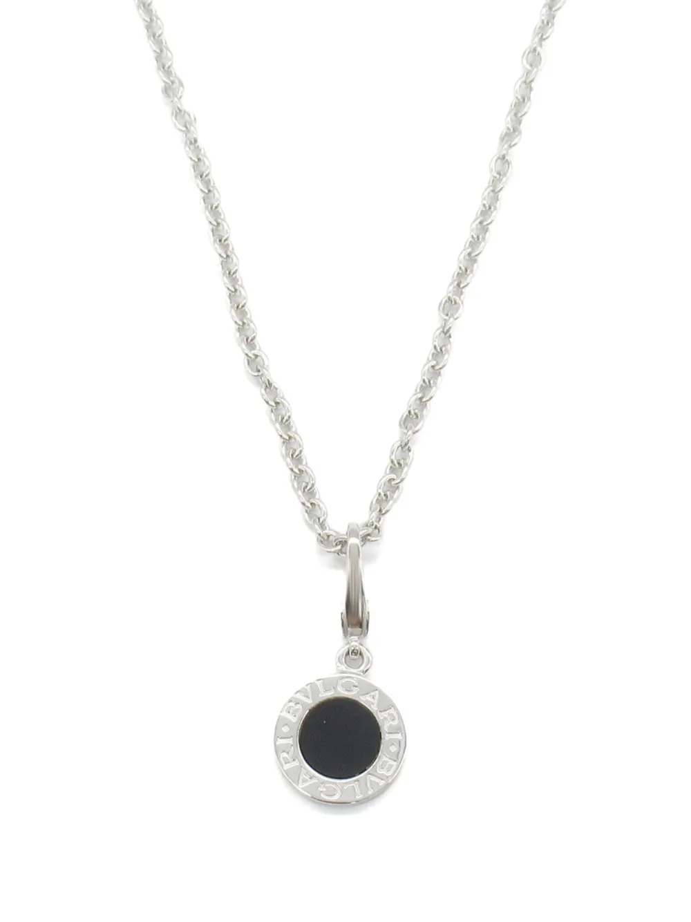 2010s 18kt white gold Bvlgari Bvlgari onyx pendant necklace