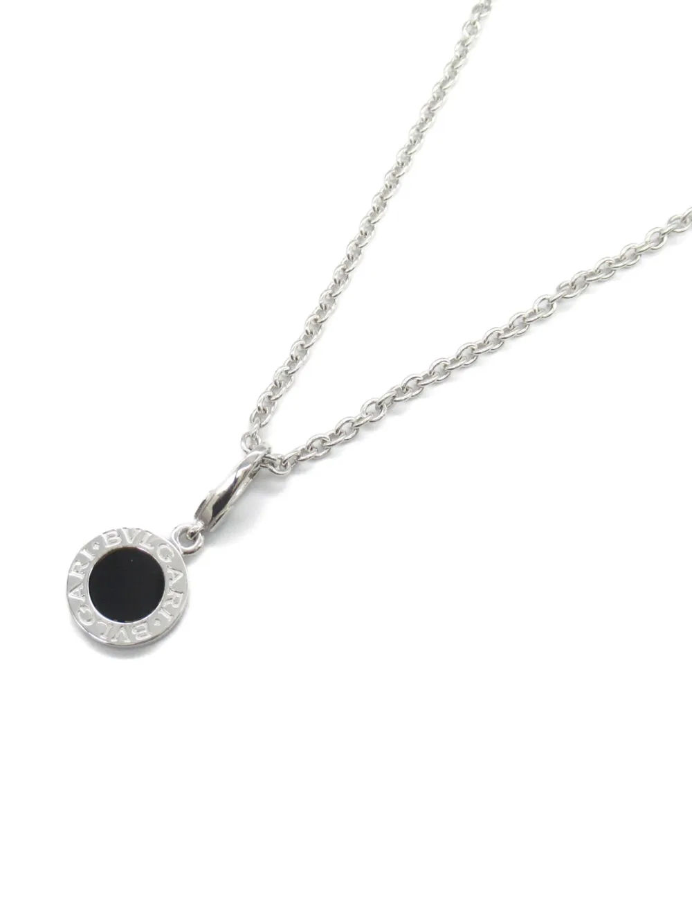 Bvlgari Pre-Owned 2010s 18kt white gold Bvlgari Bvlgari onyx pendant necklace - Zilver