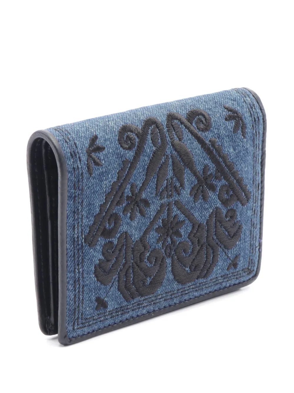 Miu Miu Pre-Owned 2010s Ricamo wallet - Blauw