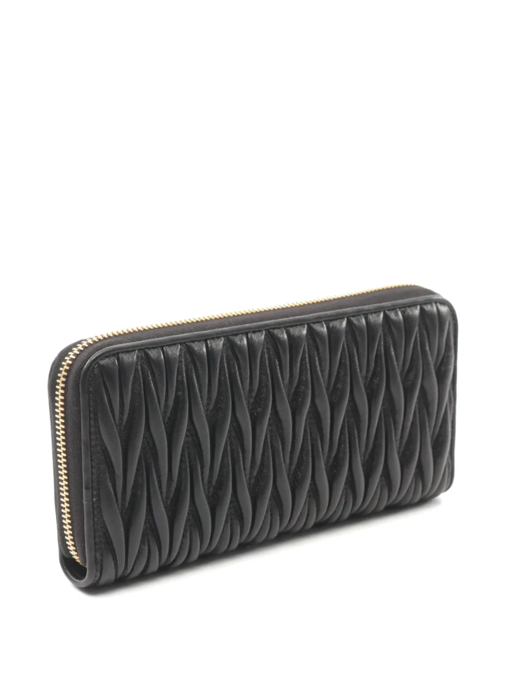 Miu Miu Pre-Owned 2020s matelassé wallet - Zwart