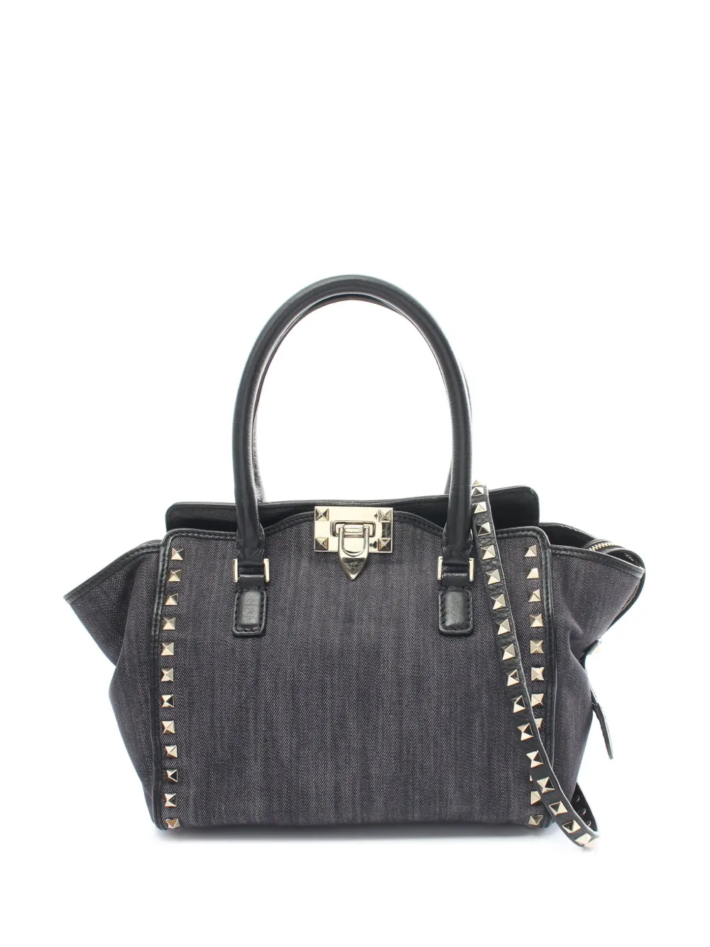 2010s Rockstud denim two-way handbag