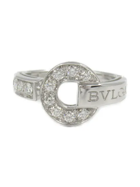 Bvlgari Pre-Owned خاتم 'بولغاري بولغاري' ذهب أبيض عيار 18 مرصع بألماس من عقد 2010