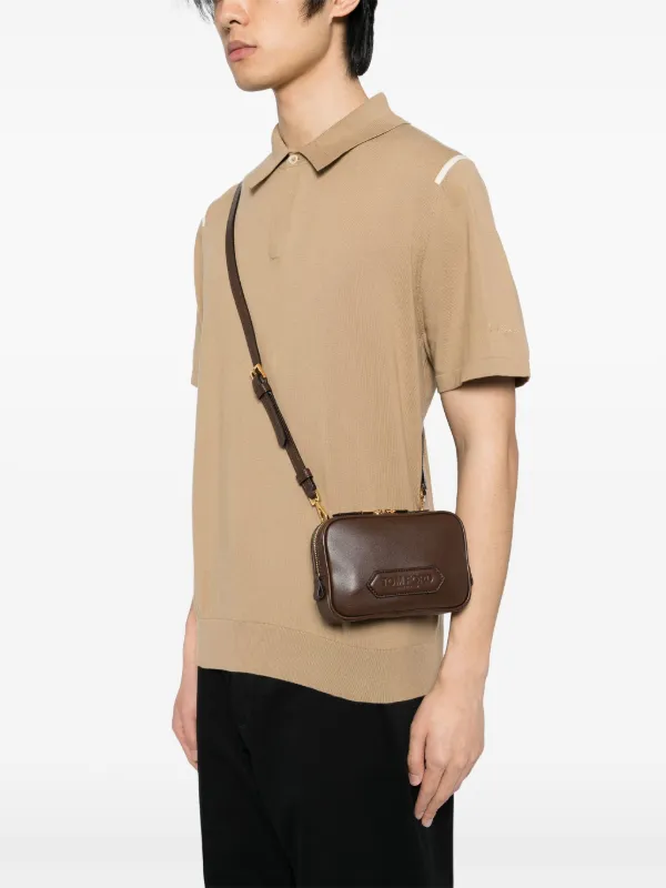 TOM FORD Small Leather Messenger Bag | Brown | FARFETCH