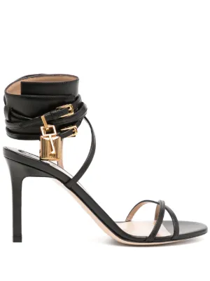 TOM FORD レザーサンダル 82mm | ブラック | FARFETCH JP