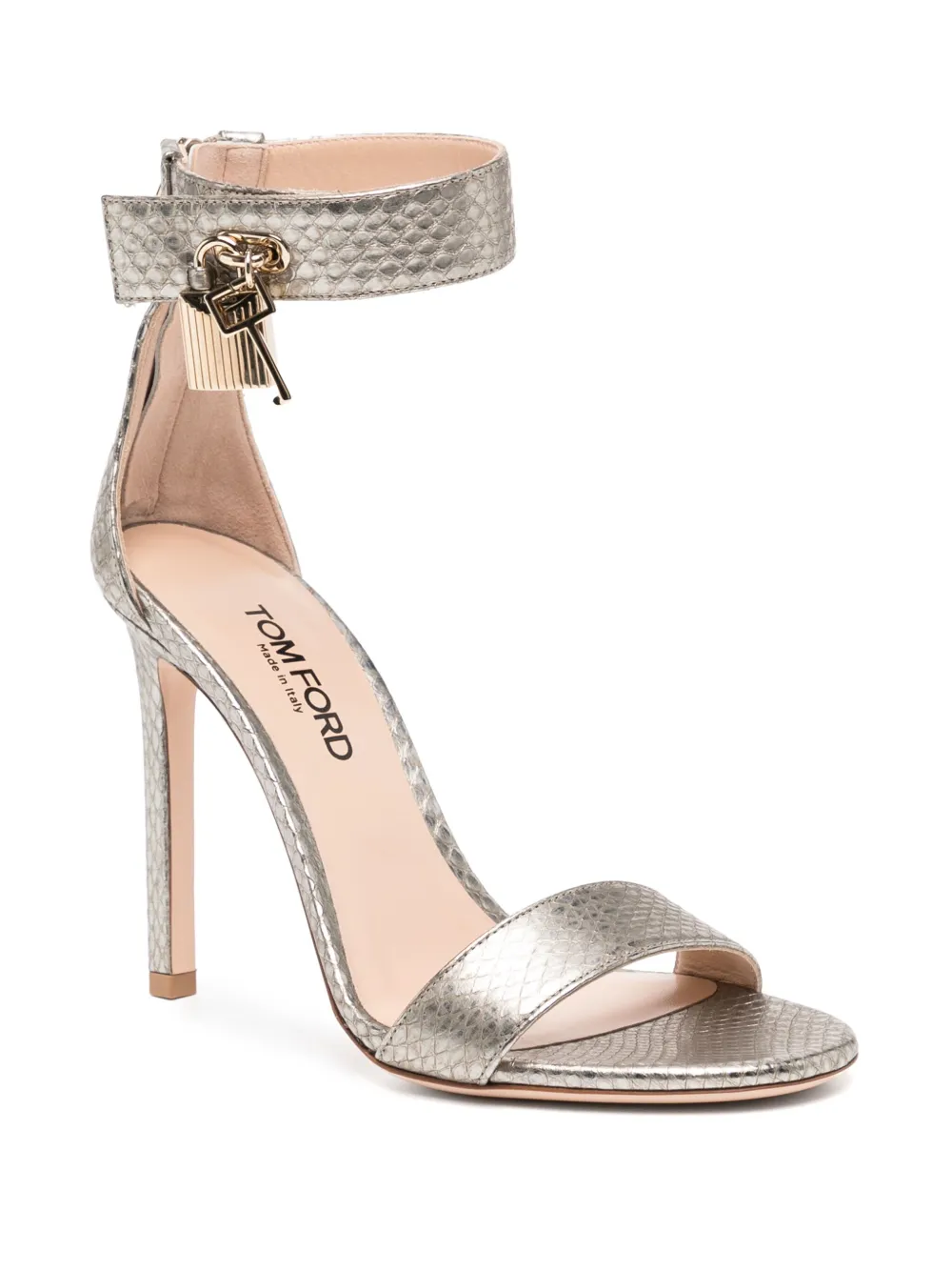 TOM FORD 115mm leather sandals Silver
