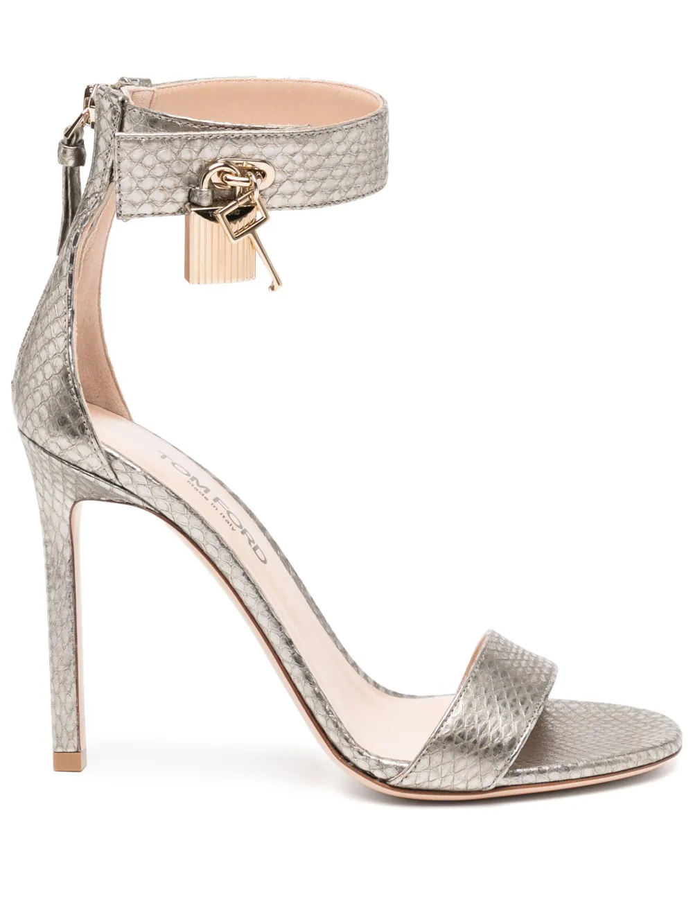 TOM FORD 115mm leather sandals Silver