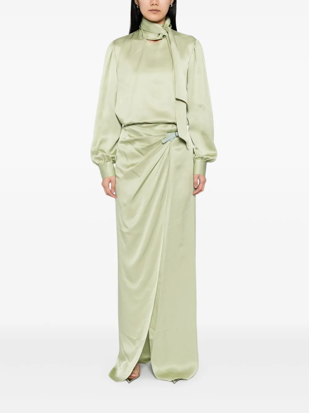 TOM FORD Maxi-wikkelrok met ceintuur - Groen
